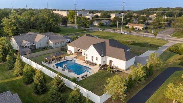4881 Hoover Rd, Grove City, OH 43123 - aerial perspective of suburban area featuring a pool