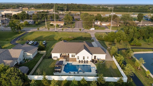 4881 Hoover Rd, Grove City, OH 43123 - aerial overview of property's location with a pool
