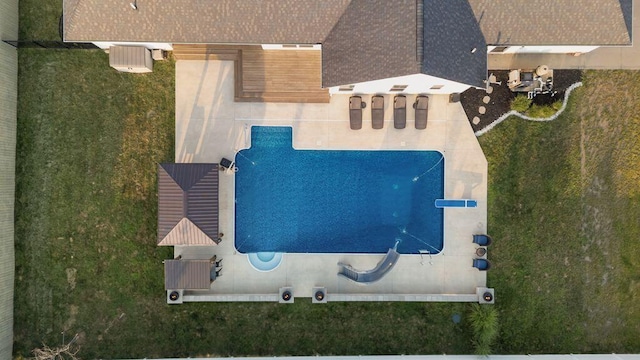 4881 Hoover Rd, Grove City, OH 43123 - view from above of property featuring a pool