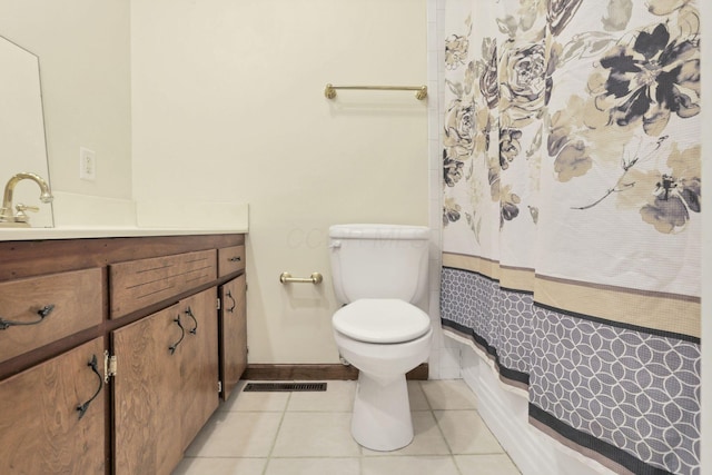 1725 Graham Dr NE, Lancaster, OH 43130 - full bathroom featuring vanity, tile patterned flooring, and a shower with shower curtain