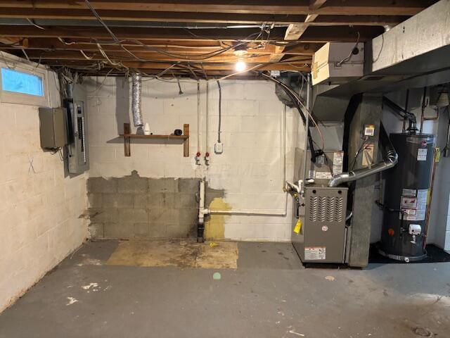 2382 Hardesty Dr S Unit Q5, Columbus, OH 43204 - below grade area featuring water heater, electric panel, and heating unit