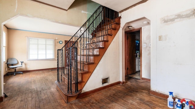 1822 W Mound St, Columbus, OH 43223 - stairs with hardwood / wood-style floors