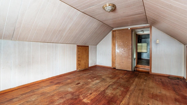 1822 W Mound St, Columbus, OH 43223 - bonus room with lofted ceiling, wood-type flooring, and wooden walls