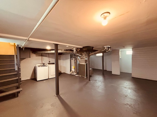 3067 E 13th Ave, Columbus, OH 43219 - finished basement featuring washer and clothes dryer, stairway, and gas water heater
