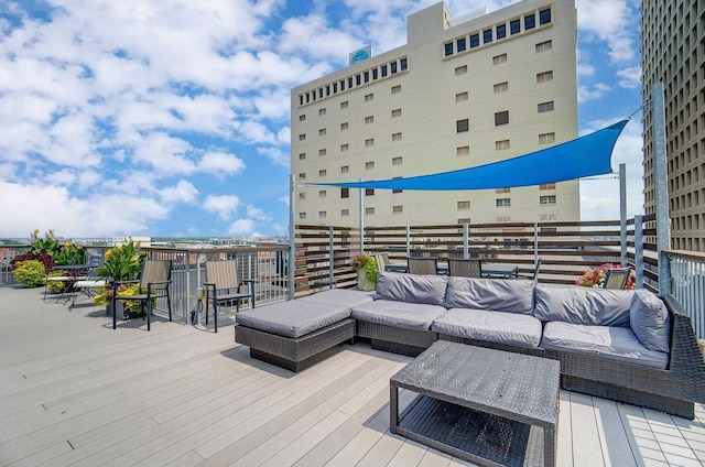 110 N 3rd St Unit 707, Columbus, OH 43215 - wooden terrace with an outdoor hangout area