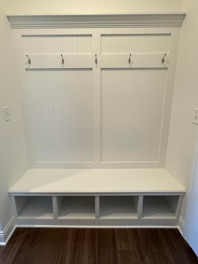 8760 Apricot Way Lot 1917, Plain City, OH 43064 - mudroom with dark wood-style floors and baseboards