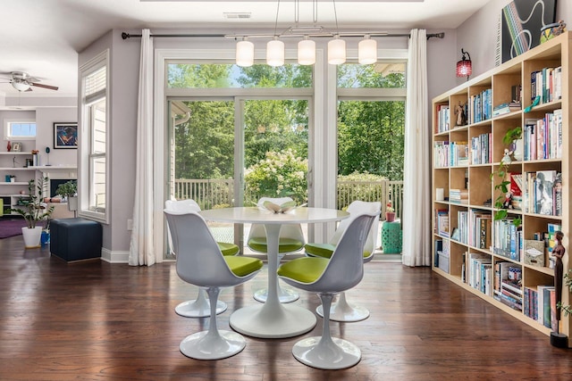4881 Primrose Ct, Grove City, OH 43123 - dining space with wood finished floors and a ceiling fan