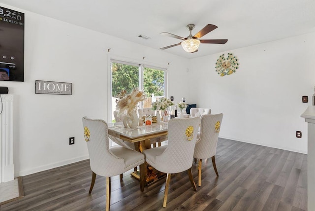 3151 Crossgate Rd, Columbus, OH 43232 - dining area with a ceiling fan and wood finished floors