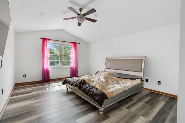 3151 Crossgate Rd, Columbus, OH 43232 - bedroom featuring lofted ceiling, wood finished floors, and ceiling fan