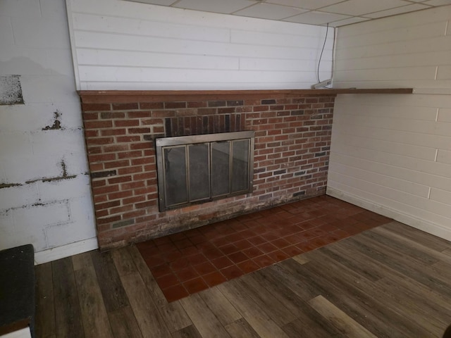 7376 Mink St SW, Pataskala, OH 43062 - detailed view of wood finished floors and a brick fireplace