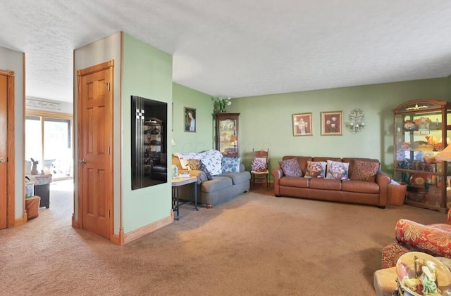 12232 Cleo Rd, Orient, OH 43146 - carpeted living room featuring a textured ceiling and baseboards