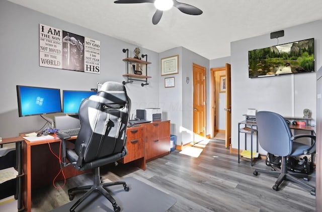 12232 Cleo Rd, Orient, OH 43146 - home office with wood finished floors and ceiling fan