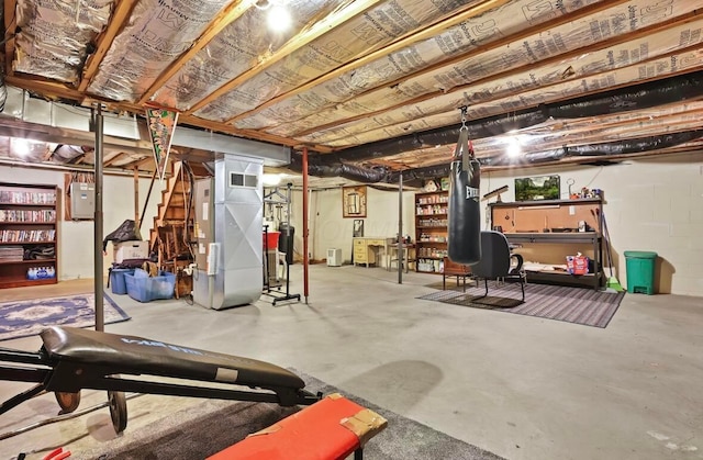 12232 Cleo Rd, Orient, OH 43146 - unfinished basement with heating unit and stairway