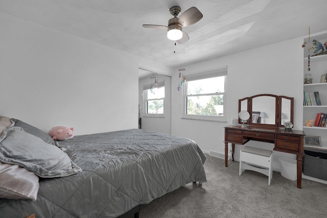 6146 Catawba Dr, Grove City, OH 43123 - bedroom featuring carpet flooring, a ceiling fan, and a closet