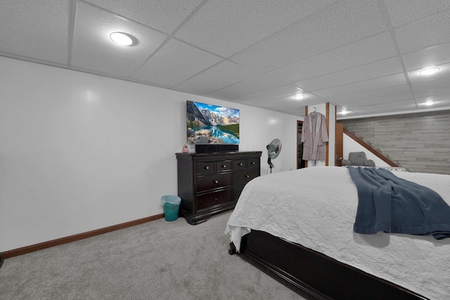 6146 Catawba Dr, Grove City, OH 43123 - carpeted bedroom with a drop ceiling and baseboards