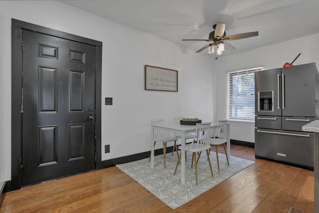 10123 Loop Rd, Millersport, OH 43046 - dining room with light wood finished floors and ceiling fan