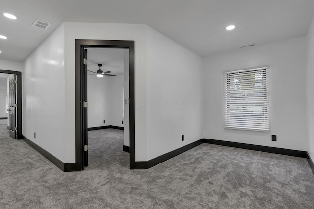 10123 Loop Rd, Millersport, OH 43046 - unfurnished room featuring carpet flooring, recessed lighting, and a ceiling fan