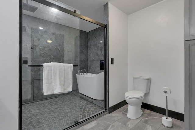 10123 Loop Rd, Millersport, OH 43046 - full bath with marble look tile flooring, a stall shower, and a soaking tub