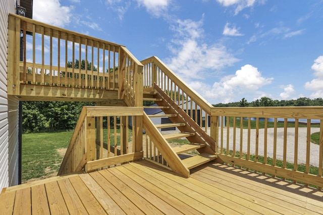 10123 Loop Rd, Millersport, OH 43046 - wooden deck featuring stairway and a yard