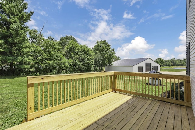 10123 Loop Rd, Millersport, OH 43046 - wooden deck with a yard and a detached garage
