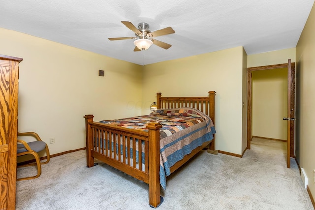 976 Hillside Dr, Newark, OH 43055 - bedroom with light colored carpet and ceiling fan