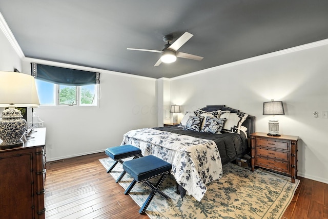 371 Ashworth Ct, Dublin, OH 43017 - bedroom with ornamental molding, wood finished floors, and a ceiling fan