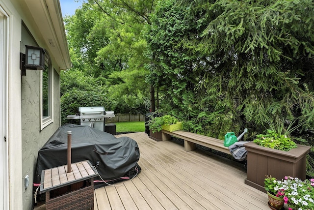 371 Ashworth Ct, Dublin, OH 43017 - wooden terrace with a grill