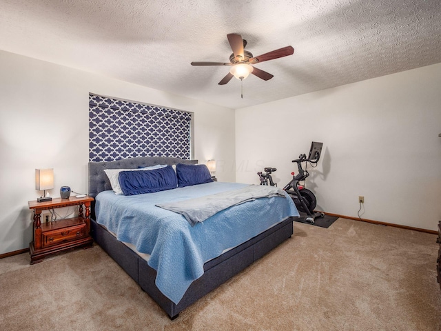 238 Key Blvd, Pataskala, OH 43062 - carpeted bedroom featuring a ceiling fan and a textured ceiling