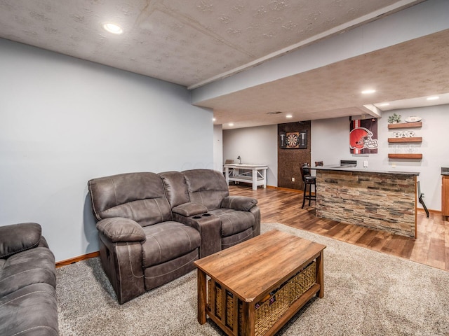 238 Key Blvd, Pataskala, OH 43062 - living room with bar area, wood finished floors, and recessed lighting