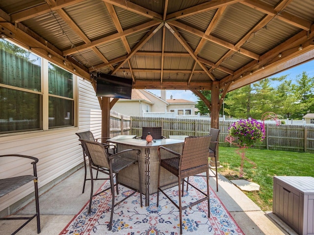238 Key Blvd, Pataskala, OH 43062 - fenced backyard with outdoor dining space, a gazebo, and a patio