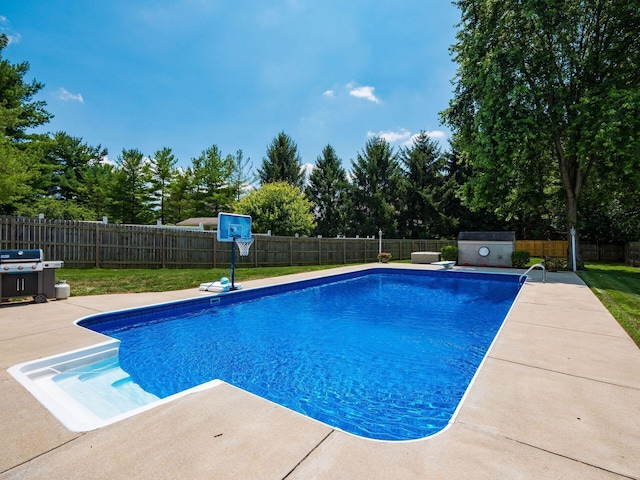 238 Key Blvd, Pataskala, OH 43062 - view of swimming pool featuring a fenced backyard, a patio area, and area for grilling