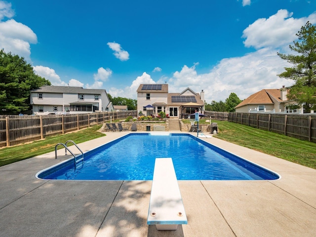 238 Key Blvd, Pataskala, OH 43062 - view of pool featuring a patio, a fenced backyard, and a diving board