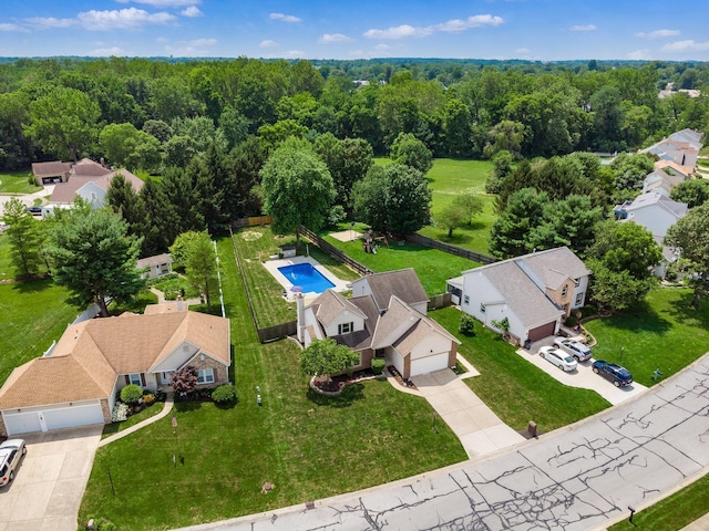 238 Key Blvd, Pataskala, OH 43062 - aerial view of residential area featuring a pool area and a heavily wooded area