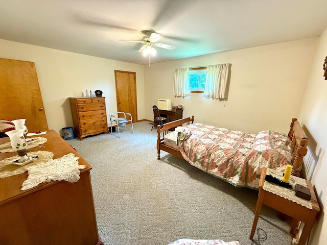 403 N Columbus St, Somerset, OH 43783 - bedroom with light carpet and ceiling fan