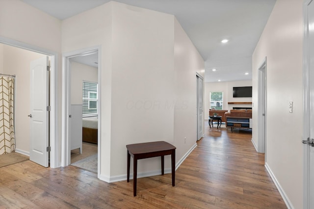 507 Curry Dr, Pataskala, OH 43062 - hallway with wood finished floors and recessed lighting