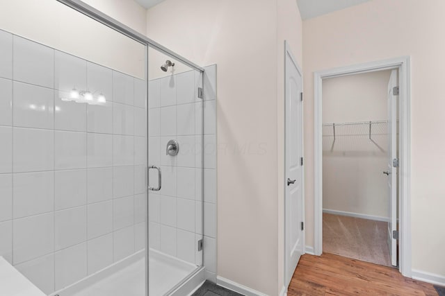 507 Curry Dr, Pataskala, OH 43062 - full bath with a shower stall, wood finished floors, and a spacious closet