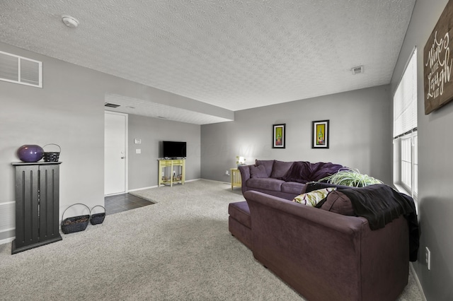 5466 Bull Creek Dr Unit 101, Dublin, OH 43016 - carpeted living area featuring a textured ceiling and baseboards