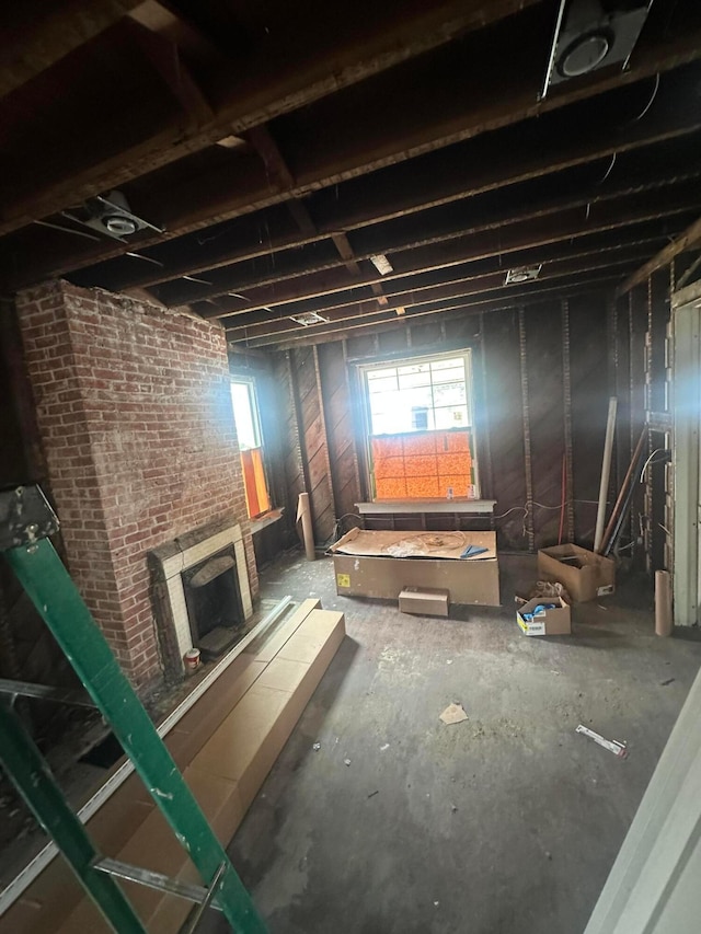 701 S 22nd St, Columbus, OH 43205 - basement with a fireplace