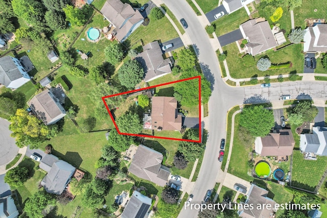 8512 Squad Dr, Galloway, OH 43119 - aerial view of residential area with property parcel outlined