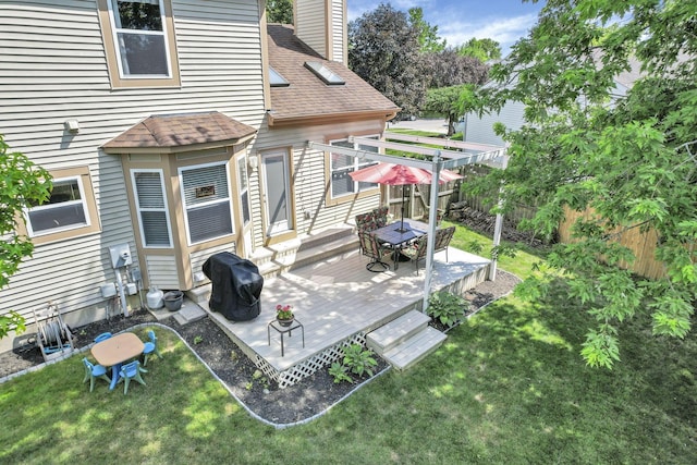 8512 Squad Dr, Galloway, OH 43119 - exterior space featuring a wooden deck and outdoor dining area