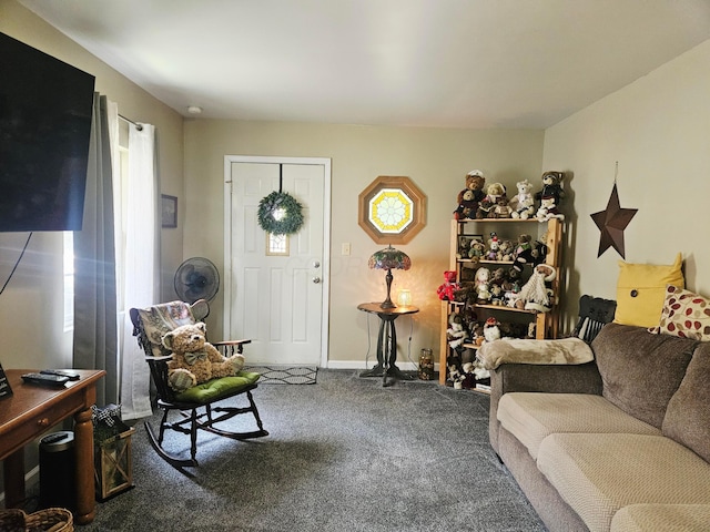 112 N George St, Lancaster, OH 43130 - living area featuring carpet and baseboards