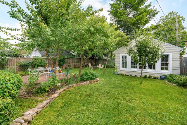 1010 Vernon Rd, Columbus, OH 43209 - fenced backyard featuring a patio area and an outdoor structure