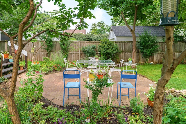 1010 Vernon Rd, Columbus, OH 43209 - fenced backyard featuring outdoor dining space and a patio