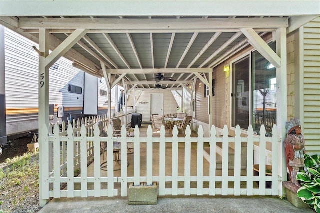 10950 Cherokee Dr Unit 59, Lakeview, OH 43331 - view of patio featuring a ceiling fan