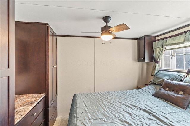 10950 Cherokee Dr Unit 59, Lakeview, OH 43331 - bedroom with ceiling fan