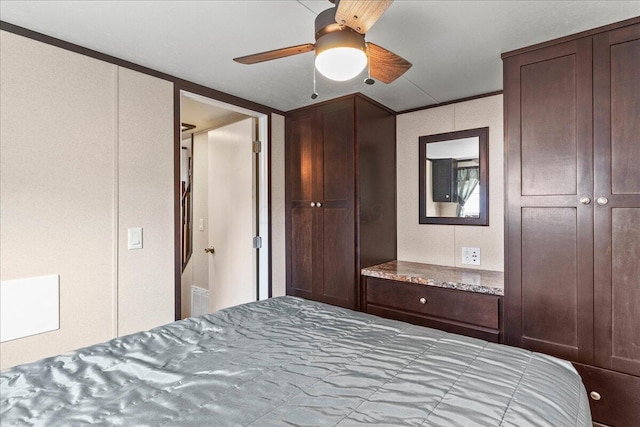 10950 Cherokee Dr Unit 59, Lakeview, OH 43331 - bedroom with ceiling fan