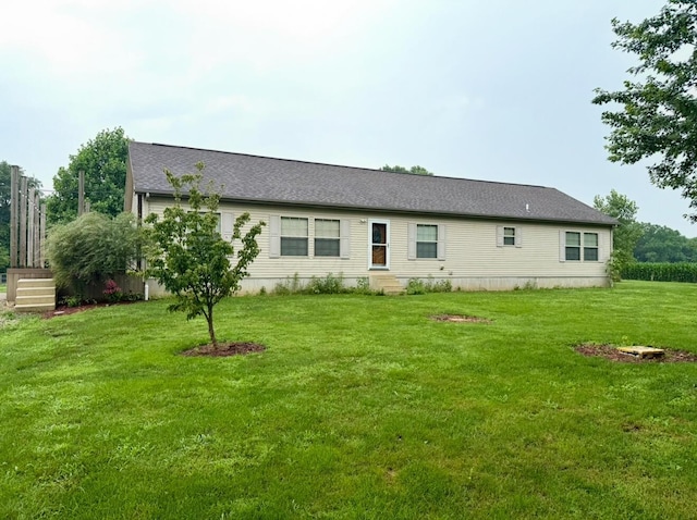 13944 Lafayette Rd, Utica, OH 43080 - back of property with a yard and entry steps