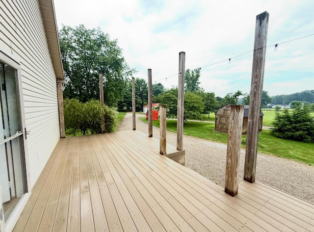 13944 Lafayette Rd, Utica, OH 43080 - wooden terrace featuring a storage unit