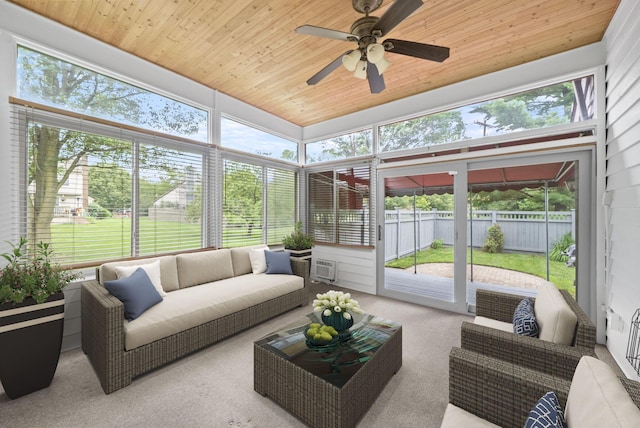1280 Gemstone Sq W, Westerville, OH 43081 - sunroom with an outdoor living space, healthy amount of natural light, and ceiling fan
