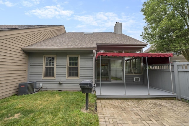 1280 Gemstone Sq W, Westerville, OH 43081 - rear view of house with roof with shingles, a chimney, and a patio area